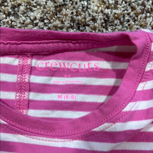Crewcuts Pink and White Striped Short Sleeve Tee - Picture 2 of 4